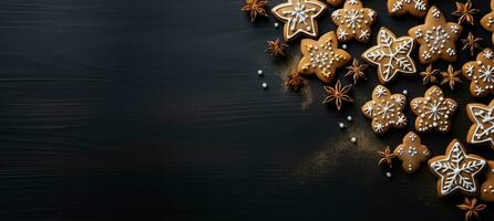 Lebkuchen Kekse Hintergrund mit leeren Raum zum Text foto