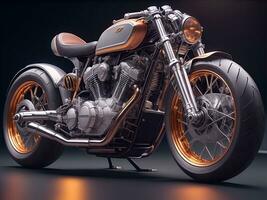 konzeptionelle Design von ein Benutzerdefiniert Motorrad isoliert auf verschiedene Hintergrund foto