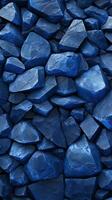 Kieselsteine Steine Hintergrund mit Blau getönt. ai generiert foto