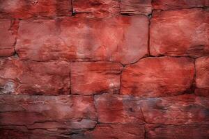 rot Stein Mauer Textur Hintergrund. ai generiert foto