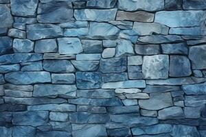 Blau Stein Mauer Textur Hintergrund. ai generiert foto