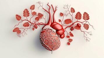 3d Illustration Attrappe, Lehrmodell, Simulation von das Mensch Organ System, Anatomie, nervös, Kreislauf, Verdauungs, Ausscheidung, Harn und Knochen Systeme. medizinisch Bildung Konzept, generativ ai Illustration foto