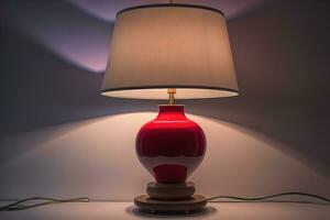 ein modern Lampe auf ein solide Farbe Hintergrund. ai generativ foto