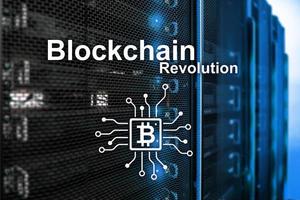 Blockchain-Revolution, Innovationstechnologie im modernen Geschäft. foto