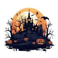 Halloween eben Design einfach Karikatur Weiß Hintergrund hoch Qualität ai generiert Bild foto