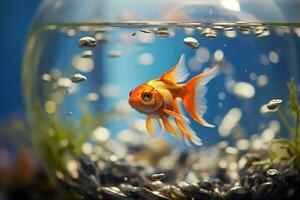 Goldfisch im das Aquarium. ai generiert foto