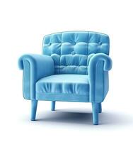 Blau Stuhl isoliert auf Weiß Hintergrund. generativ ai foto