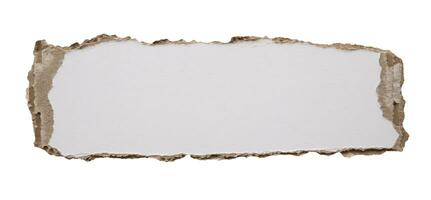 Stück von Weiß Papier zerreißen isoliert auf Weiß Hintergrund foto