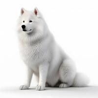 ai generativ samoyed Rasse Hund isoliert auf ein klar Weiß Hintergrund foto