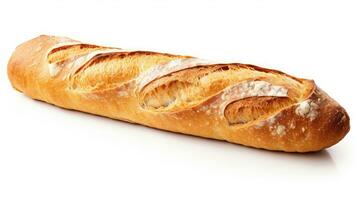 frisch gebacken Stangenbrot Brot isoliert auf Weiß Hintergrund ai generativ foto