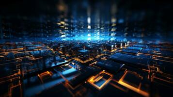 Erkundung von das Zukunft von Cyberspace - - Technik Hintergründe im brillant Blau. generativ ai, foto