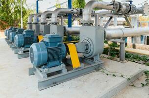groß Wasser Pumps sind benutzt zu Pumpe Abwasser in das Abwasser Behandlung System. foto