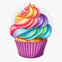 bunt Cupcake isoliert foto