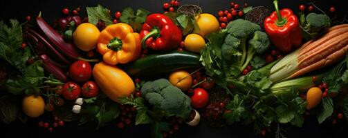 Vielfalt von frisch Gemüse - - ai generativ foto