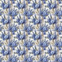 Muster mit Blau Blumen. Fliese - - ai generativ foto