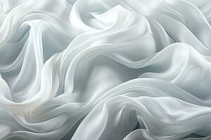 abstrakt Hintergrund von Weiß wellig Stoff - - ai generativ foto