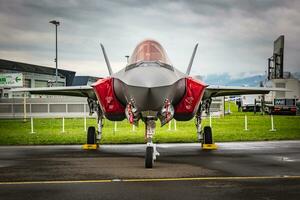 Italienisch Luft Macht Lockheed Martin f-35a Blitz ii mm7360 Kämpfer Jet Flugzeug beim zeltweg Luft Base foto