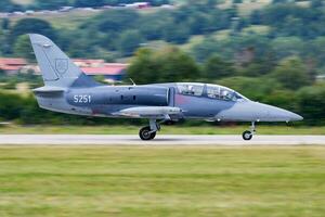 slowakisch Luft Macht Aero Wodochodie l-39cm Albatros 5251 Trainer Jet Flugzeug Anzeige beim Siaf slowakisch International Luft fest 2019 foto