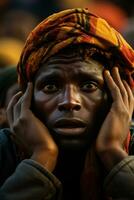 traurig Malian Fußball Fans foto