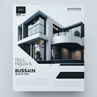 Digital modern Haus Farbe voll Geschäft Flyer Design generiert ai foto