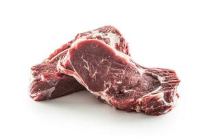 Rindfleisch Rippe Auge Steak isoliert auf Weiß Hintergrund foto
