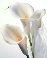 Calla Flora Lilie Natur Blume Schönheit horizontal Weiß Pflanze Hochzeit blühen foto