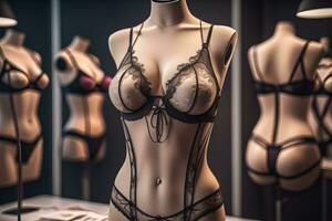 sinnlich Dessous auf ein Mannequin. ai generativ foto