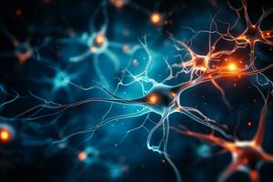 Synapse von Neuron Zelle Biologie Konzept foto