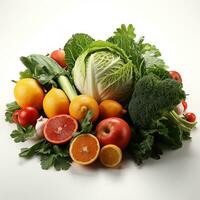 frisches Gemüse auf weißem Hintergrund foto