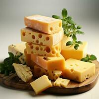 Gelb Käse auf ein Weiß Hintergrund foto