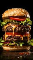 Hamburger mit Käse - - Essen Fotografie - - generativ ai foto