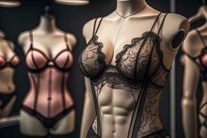 sinnlich Dessous auf ein Mannequin. ai generativ foto