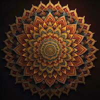Mandala Muster. Jahrgang dekorativ Elemente. Hand gezeichnet orientalisch Hintergrund. ai generativ foto