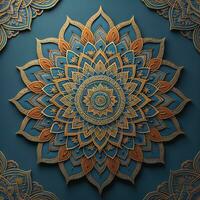 Mandala Muster. Jahrgang dekorativ Elemente. Hand gezeichnet orientalisch Hintergrund. ai generativ foto