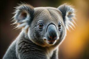 Koala im das natürlich Umfeld, Nahansicht. ai generativ foto