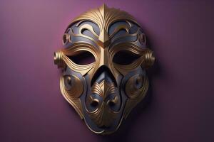 Karneval gras Maske isoliert auf solide Farbe Hintergrund. ai generativ foto