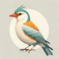 Vektor Illustration von ein Vogel. Vektor Illustration im Karikatur Stil. ai generativ foto