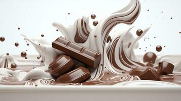 Schokolade im Weiß Hintergrund surrealistisch Einzelheiten foto