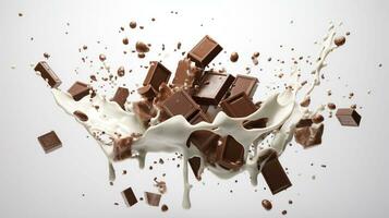 Schokolade im Weiß Hintergrund surrealistisch Einzelheiten foto