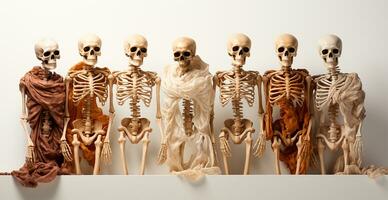 Skelette, ein Symbol von das Urlaub von das tot Halloween - - ai generiert Bild foto