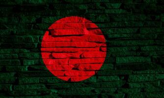 Flagge von Menschen Republik von Bangladesch auf ein texturiert Hintergrund. Konzept Collage. foto