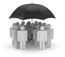 Menschen unter ein Regenschirm foto