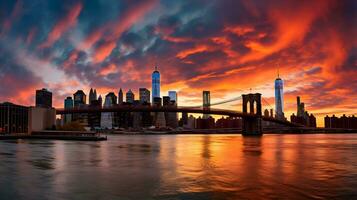 Sonnenuntergang über das Stadt foto