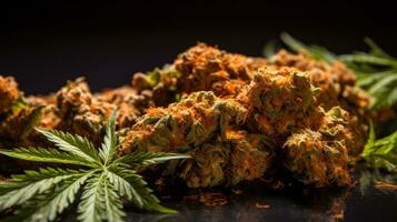 trocken Cannabis Orange Knospe generativ ai foto