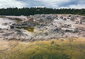 folhammar Rauk Formationen im Gotland, Schweden durch Drohne foto