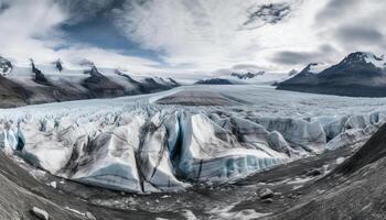 majestätisch Berg Gipfel, gefroren Landschaft, Schönheit im Natur, Fernbedienung Erkundung generiert durch ai foto