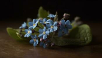 Frische von Sommer- Blüten im ein Strauß von lila Hortensien generiert durch ai foto