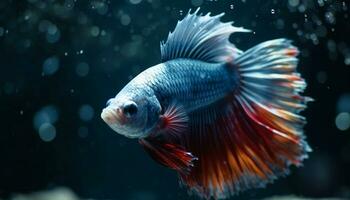 unter Wasser Bewegung offenbart das Schönheit von multi farbig Wasser- Tiere generiert durch ai foto