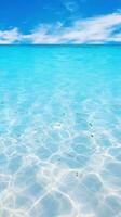 tropisch Strand mit Weiß Sand und Türkis Meer Wasser ai generiert foto