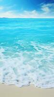 tropisch Strand mit Weiß Sand und Türkis Meer Wasser ai generiert foto